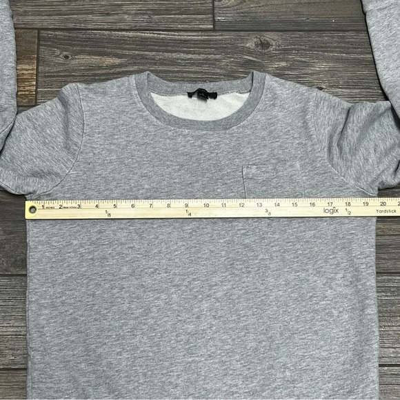 J. Crew Pocket Sweatshirt Size Small Long Sleeve Pullover Gray Crewneck Top S - Picture 6 of 10